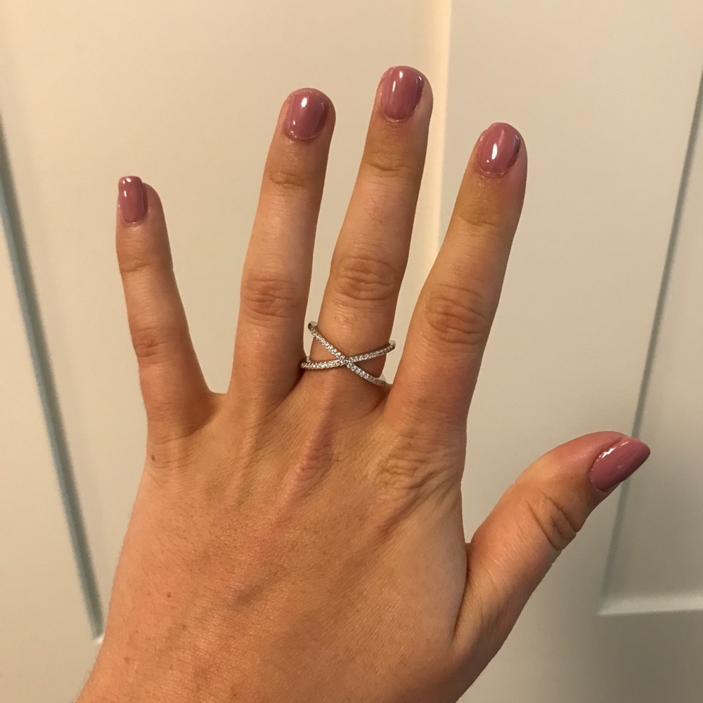 RESTOCK SOON Sterling Silver X Cubic Zirconia Ring - Picture 8 of 8